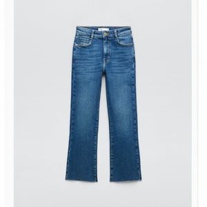 Zara Z1975 High Rise Mini Flare Jeans Size 8